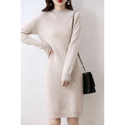 half-high collar woolen dress, view 3 - MRSLM