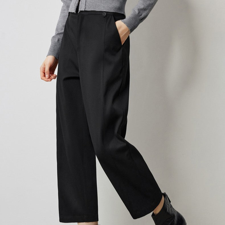 women's ankle-length black casual pants - MRSLM