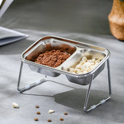 stainless steel elevated pet food bowl, view 2 - MRSLM