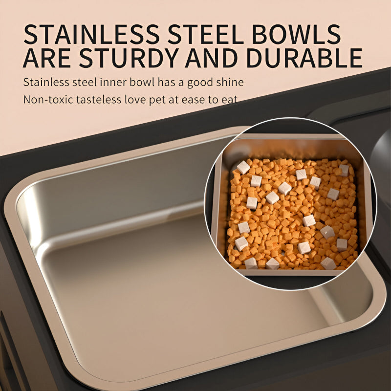 elevated 2-in-1 dog feeder, view 5 - MRSLM