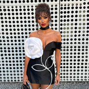 slim-fit flower tube top dress, view 6 - MRSLM