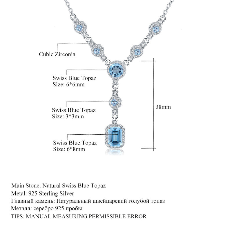 luxury silver natural gem necklace, view 4 - MRSLM