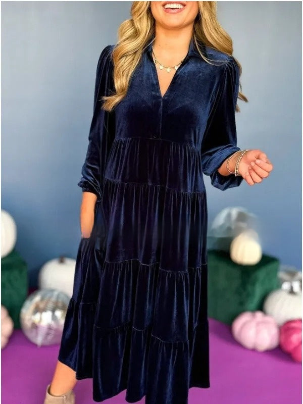 women's loose velvet dress, view 4 - MRSLM