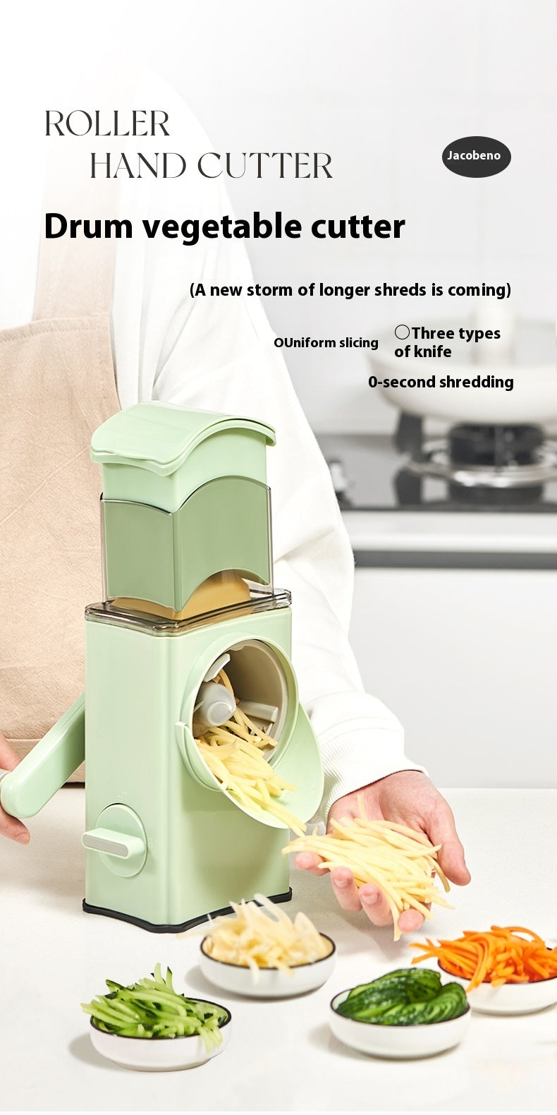 hand-cranked vegetable shredder, view 8 - MRSLM