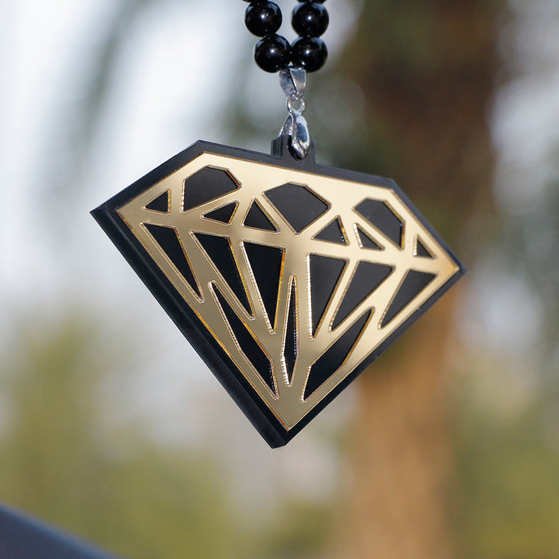 diamond-shaped acrylic car pendant ornament, view 4 - MRSLM