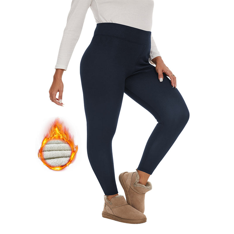 Women's plus size fleece-lined winter leggings, view 4 - MRSLM