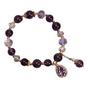 Natural amethyst water drop pendant bracelet, view 2 - MRSLM