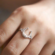 lucky horseshoe gold-plated silver ring - MRSLM