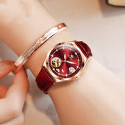 Women's mechanical watch with leather strap, view 5 - MRSLM