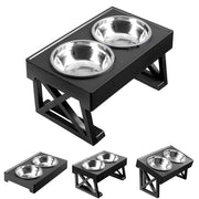 dog double elevated bowls stand, view 2 - MRSLM