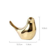nordic golden ceramic bird decoration, view 2 - MRSLM