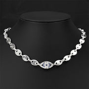 925 silver eye ring couple necklace, view 3 - MRSLM