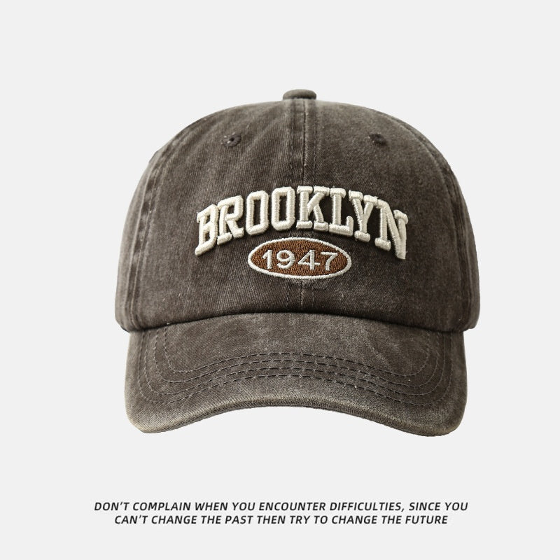 washed cotton duck bill cap, view 3 - MRSLM