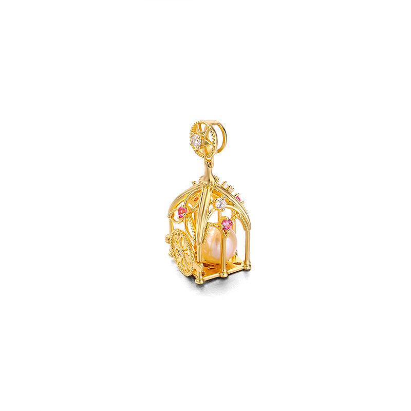 pumpkin carriage birdcage pendant, view 3 - MRSLM