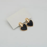 black heart drop earrings, view 5 - MRSLM