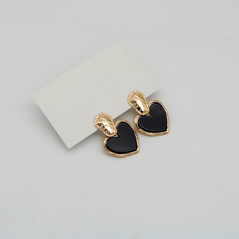 black heart drop earrings, view 5 - MRSLM