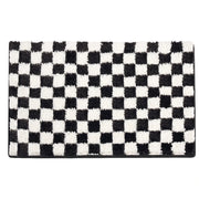 black and white grid bathroom absorbent non-slip mat, view 5 - MRSLM