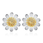 Sterling silver small daisy flower stud earrings - MRSLM