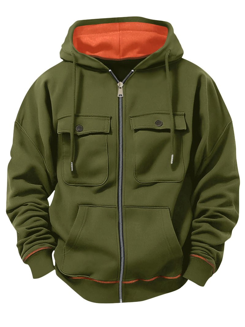 Men's Plus Size Casual Zipper Sweater