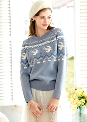women's knit crew neck sweater, view 5 - MRSLM