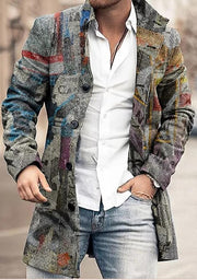 Men's stand collar plaid casual coat, view 13 - MRSLM