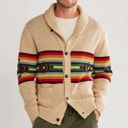 Men's jacquard knit cardigan sweater coat, view 2 - MRSLM