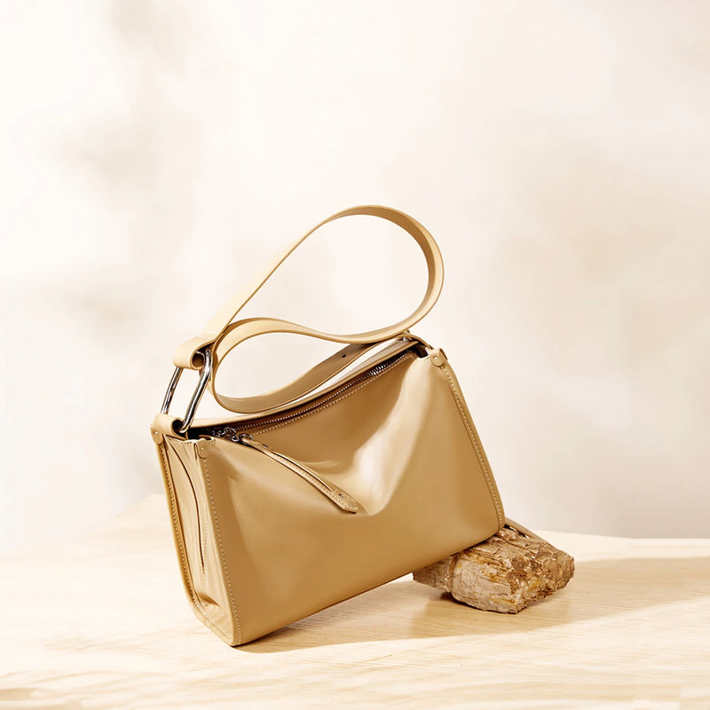 Genuine leather pillow shoulder bag - MRSLM