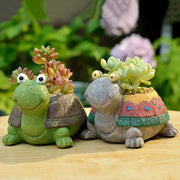 cartoon turtle planter, view 4 - MRSLM