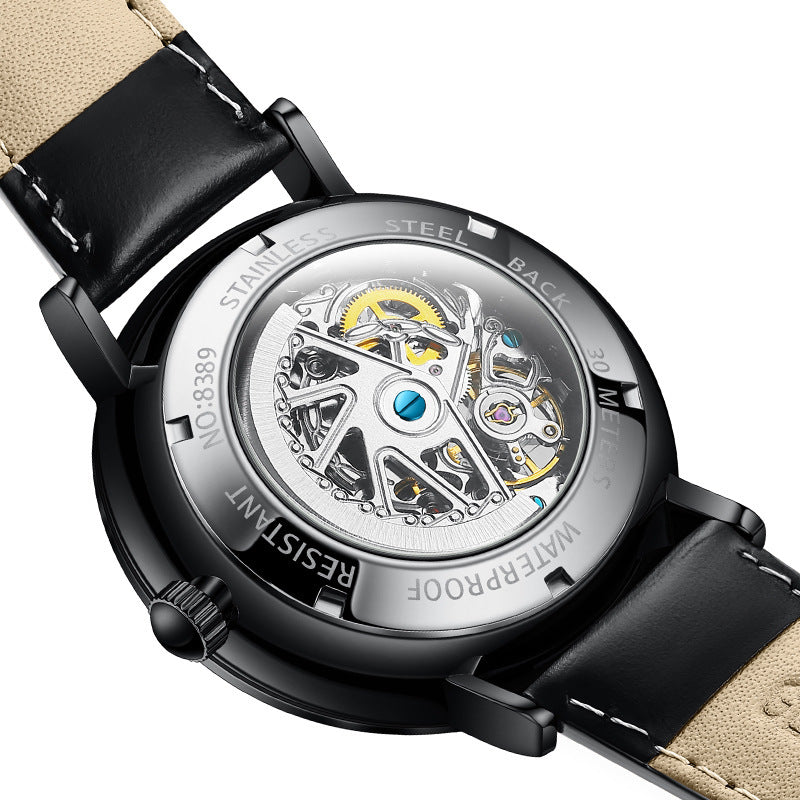 Men's hollow automatic mechanical watch, view 8 - MRSLM