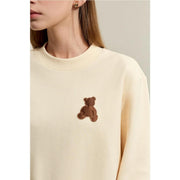 women's bear applique pullover hoodie, view 23 - MRSLM