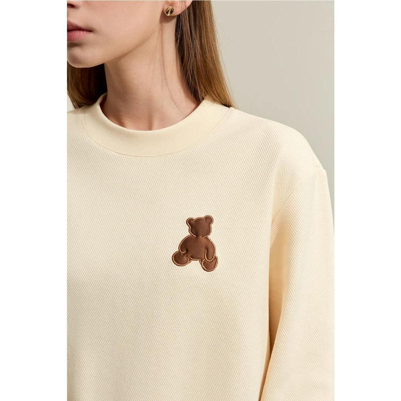 women's bear applique pullover hoodie, view 23 - MRSLM