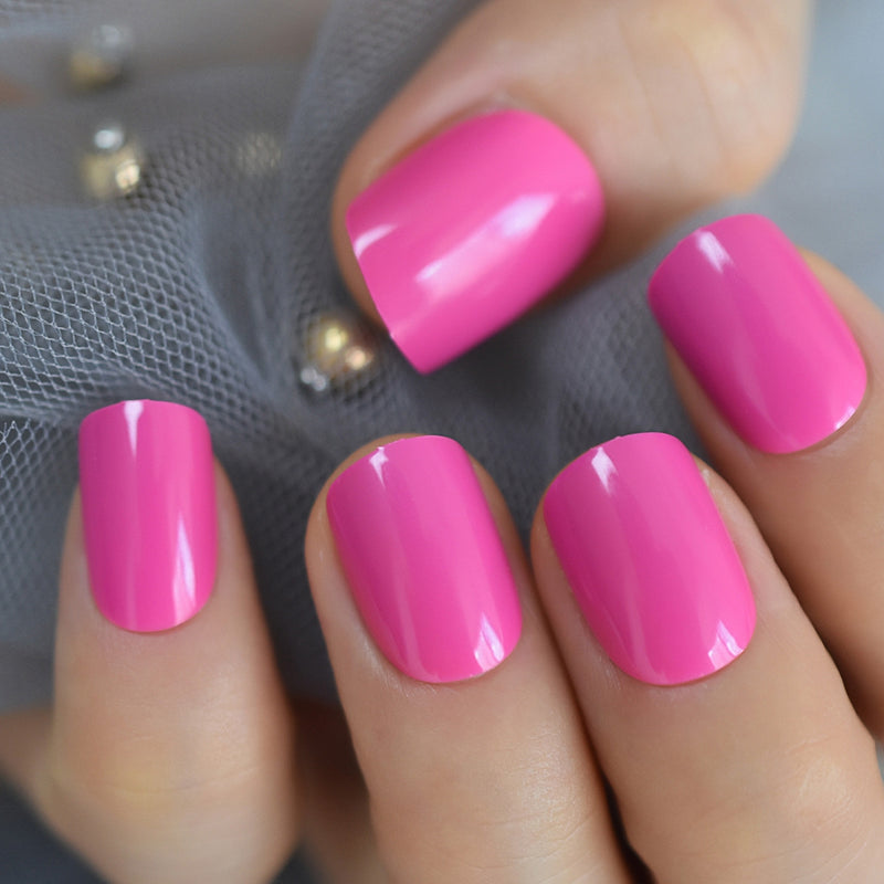 short neon violet press-on fake nails, view 8 - MRSLM