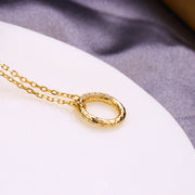 double-sided zircon ring necklace, view 3 - MRSLM