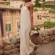 backless cross shoulder strap dress, view 4 - MRSLM