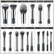 professional blue makeup brush set, view 7 - MRSLM