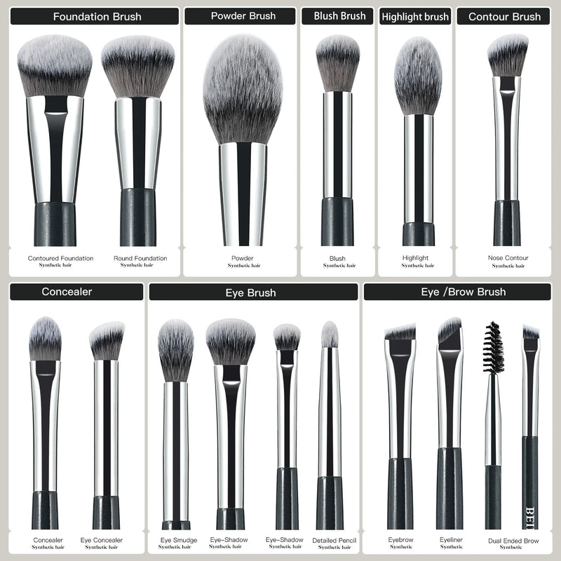 professional blue makeup brush set, view 7 - MRSLM
