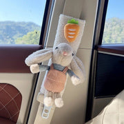plush rabbit bear seat belt shoulder cover, view 2 - MRSLM