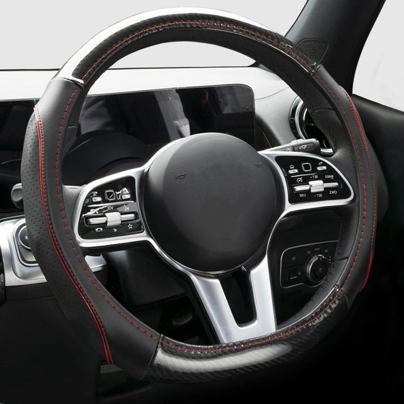 flat bottom D-shape steering wheel cover, view 3 - MRSLM