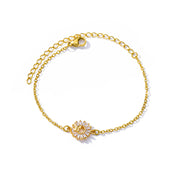 stainless steel sunflower charm bracelet, view 3 - MRSLM