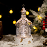 crystal church house music ornament, view 4 - MRSLM