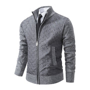 Men's stand collar knit sweater jacket, view 6 - MRSLM