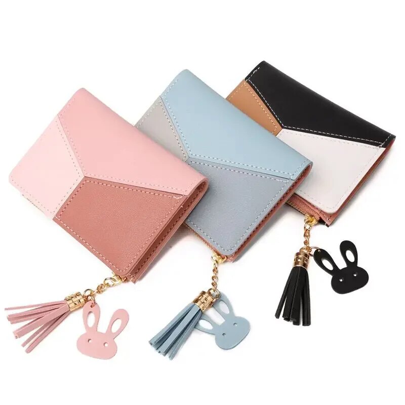 plaid mini wallet with tassel, view 11 - MRSLM