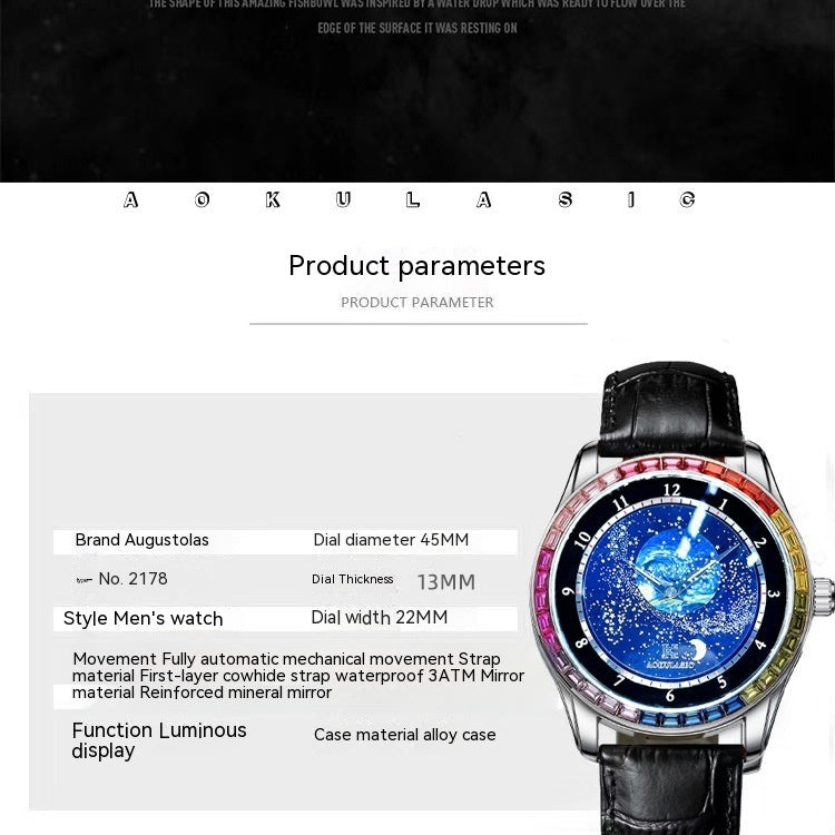 starry sky automatic watch, view 10 - MRSLM