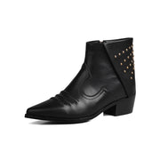 women's leather ankle boots side zipper, view 2 - MRSLM