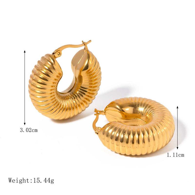 large snail shell hoop earrings, view 2 - MRSLM
