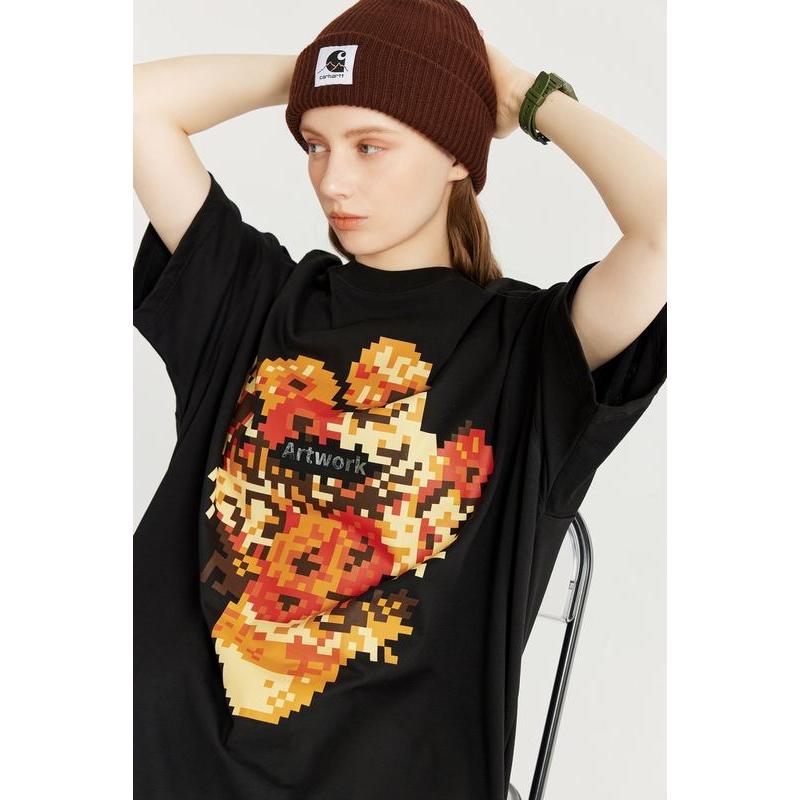 metallic sunflower print T-shirt, view 4 - MRSLM
