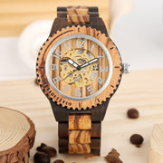 bamboo wood automatic watch, view 2 - MRSLM