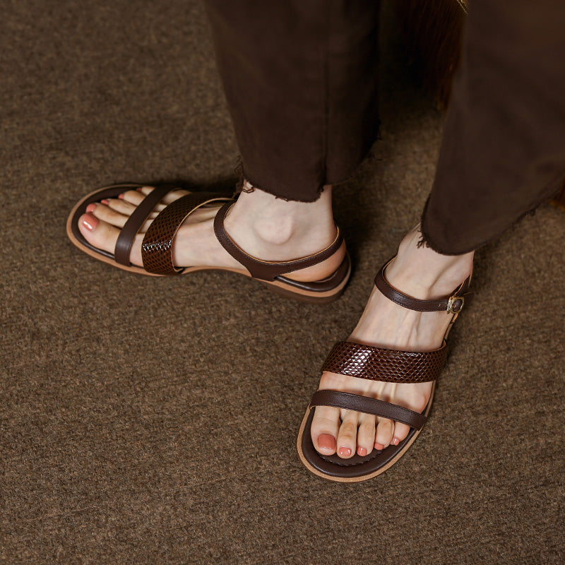Retro women's leather sandals, view 8 - MRSLM