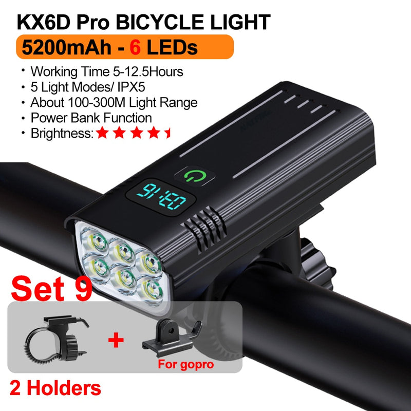 Ultra-bright USB-C rechargeable bike light set, view 4 - MRSLM