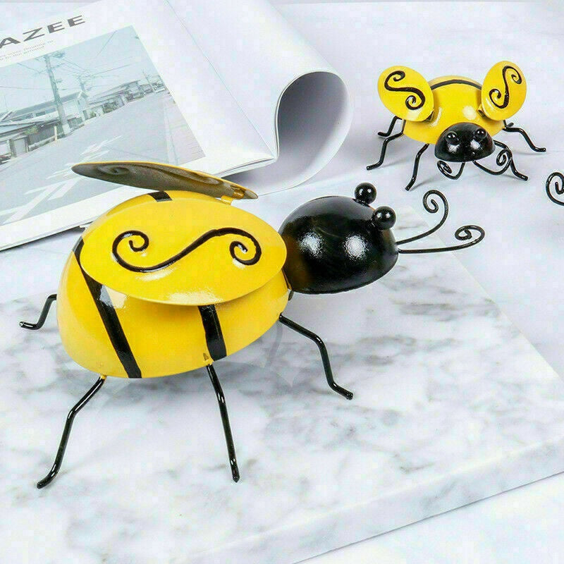 decorative metal bumble bee ornaments, view 4 - MRSLM